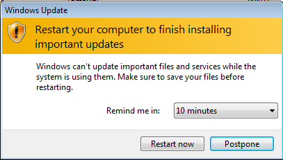 Windows Update - Uppdateringsvarning