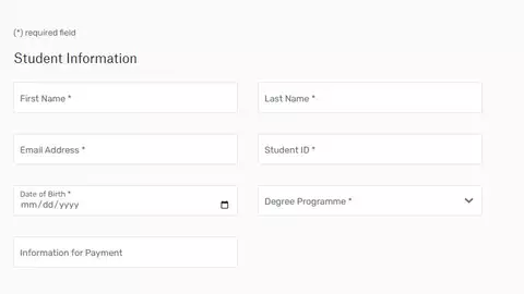 This is the page where all information regarding the student is provided.