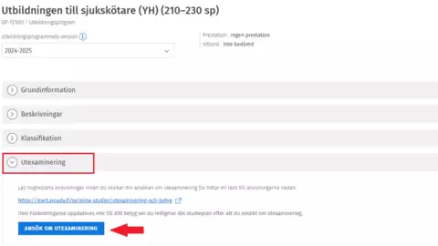 Utexaminering via koden