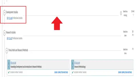 Select development studies step 1
