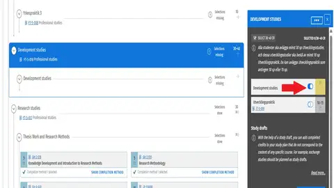 Select development studies step 2