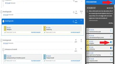 Välj utvecklingstudier steg 4