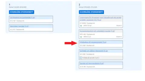 Anmälan via tillgänglig tidslinje