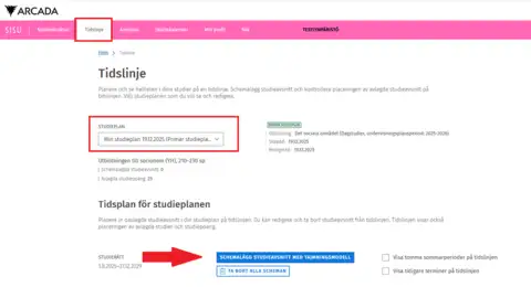 Skapa tidnlinje tillgängling version