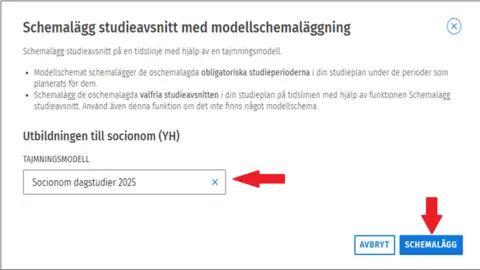 Välj tajmningmodell