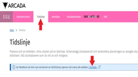 Ge feedback på den nya tidslinjen i Sisu