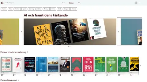 En skärmdump av nätsidan Biblio